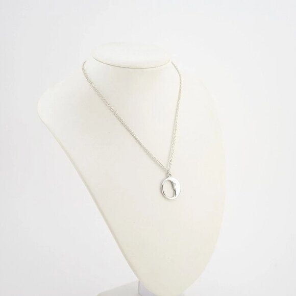 Tiffany & Co. Moon face Double Chain Necklace 16" Silver 925 Auth w/Bag #305-2 - Picture 2 of 8